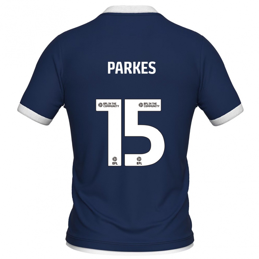 נשים כדורגל Tristan Parkes #15 כחול נייבי לבן ג'רזי ביתית 2025/26