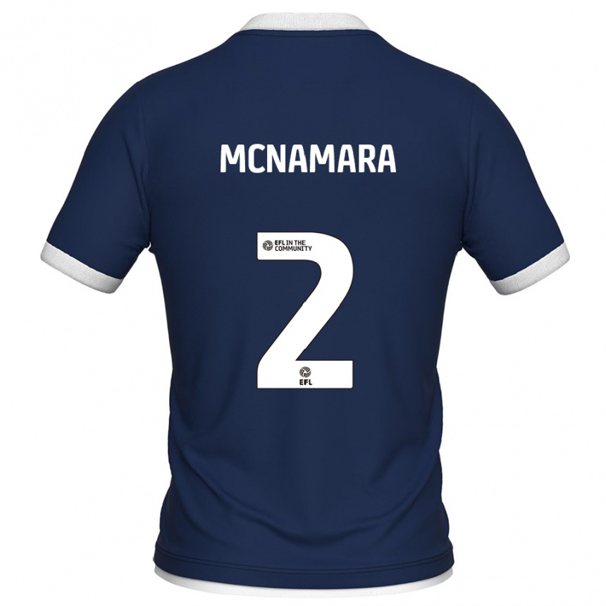 נשים כדורגל Danny Mcnamara #2 כחול נייבי לבן ג'רזי ביתית 2025/26