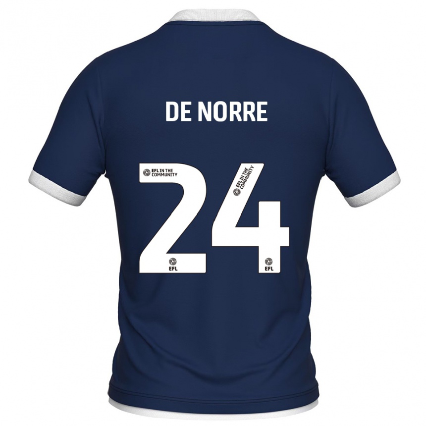 נשים כדורגל קספר דה נורה #24 כחול נייבי לבן ג'רזי ביתית 2025/26