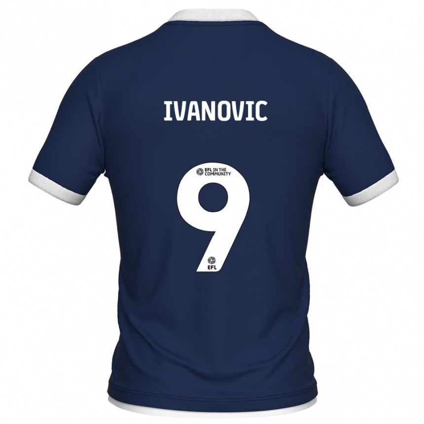 נשים כדורגל מיילו איבנוביץ׳ #9 כחול נייבי לבן ג'רזי ביתית 2025/26