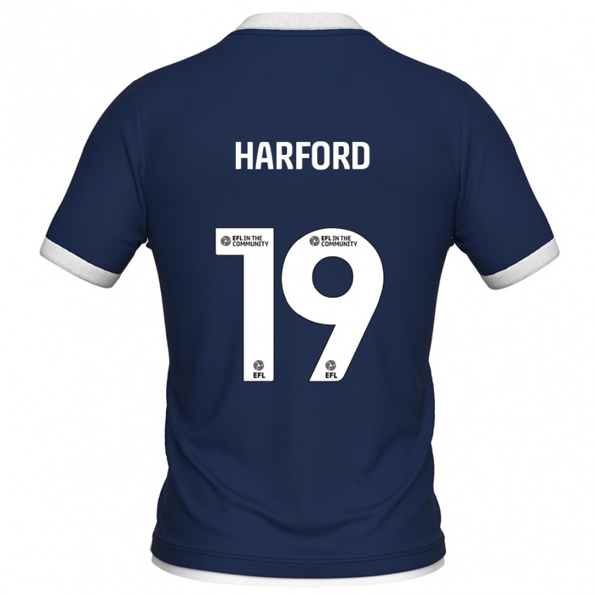 נשים כדורגל Beth Harford #19 כחול נייבי לבן ג'רזי ביתית 2025/26