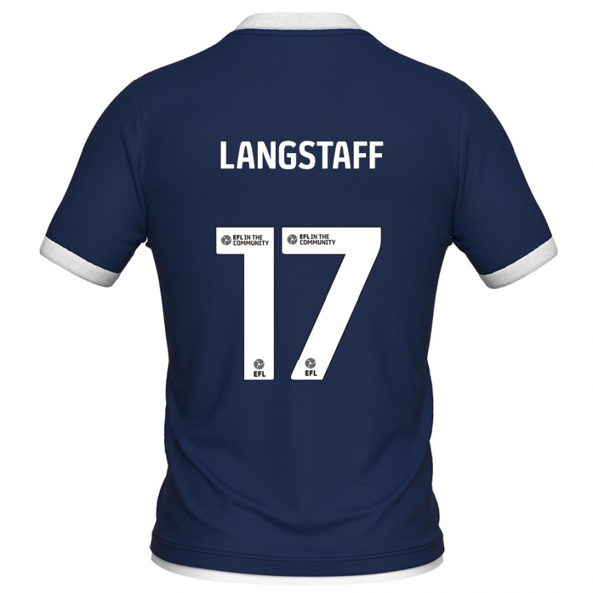 נשים כדורגל מקולי לנגסטאף #17 כחול נייבי לבן ג'רזי ביתית 2025/26