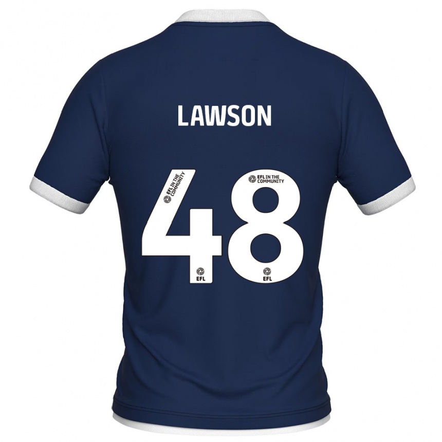 נשים כדורגל Sha'mar Lawson #48 כחול נייבי לבן ג'רזי ביתית 2025/26