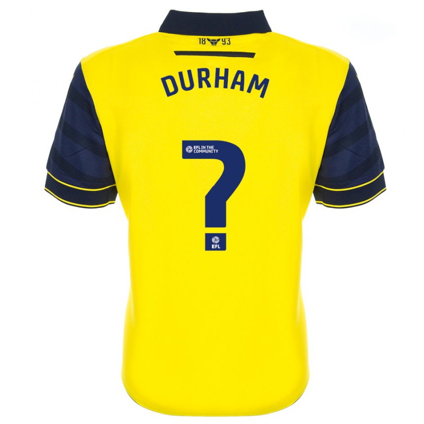 נשים כדורגל Lucy Durham #0 צהוב כחול נייבי ג'רזי ביתית 2025/26