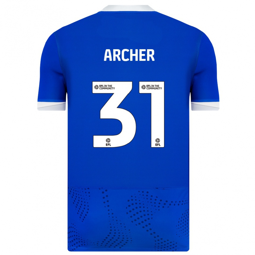 נשים כדורגל ג'ורדן ארצ'ר #31 כחול לבן ג'רזי ביתית 2025/26