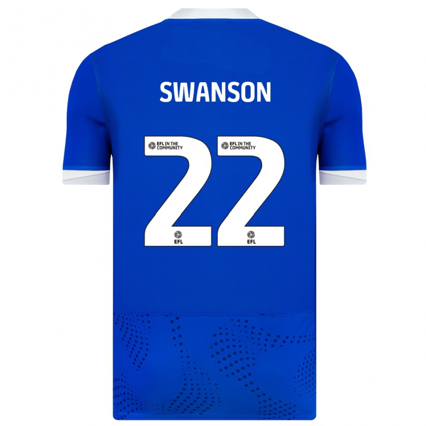 נשים כדורגל זאק סוואנסון #22 כחול לבן ג'רזי ביתית 2025/26