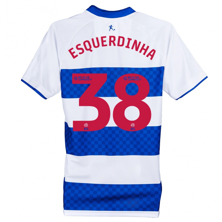 נשים כדורגל Esquerdinha #38 כחול לבן ג'רזי ביתית 2025/26