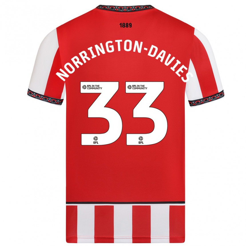 נשים כדורגל ריס נורינגטון-דייוויס #33 אדום לבן ג'רזי ביתית 2025/26