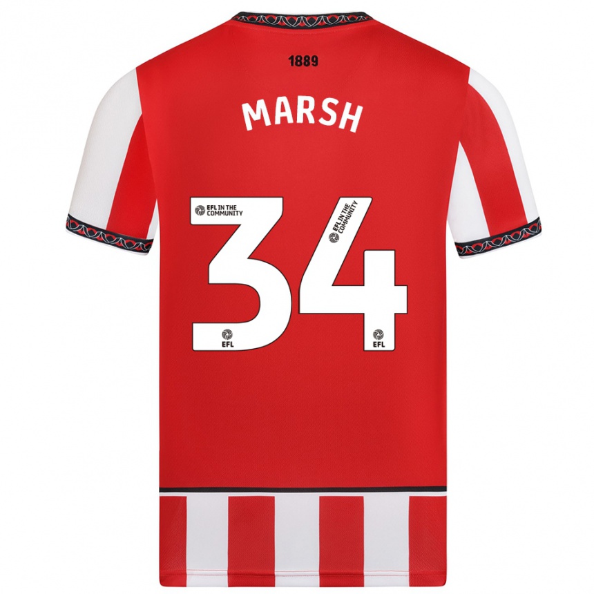 נשים כדורגל לואי מארש #34 אדום לבן ג'רזי ביתית 2025/26