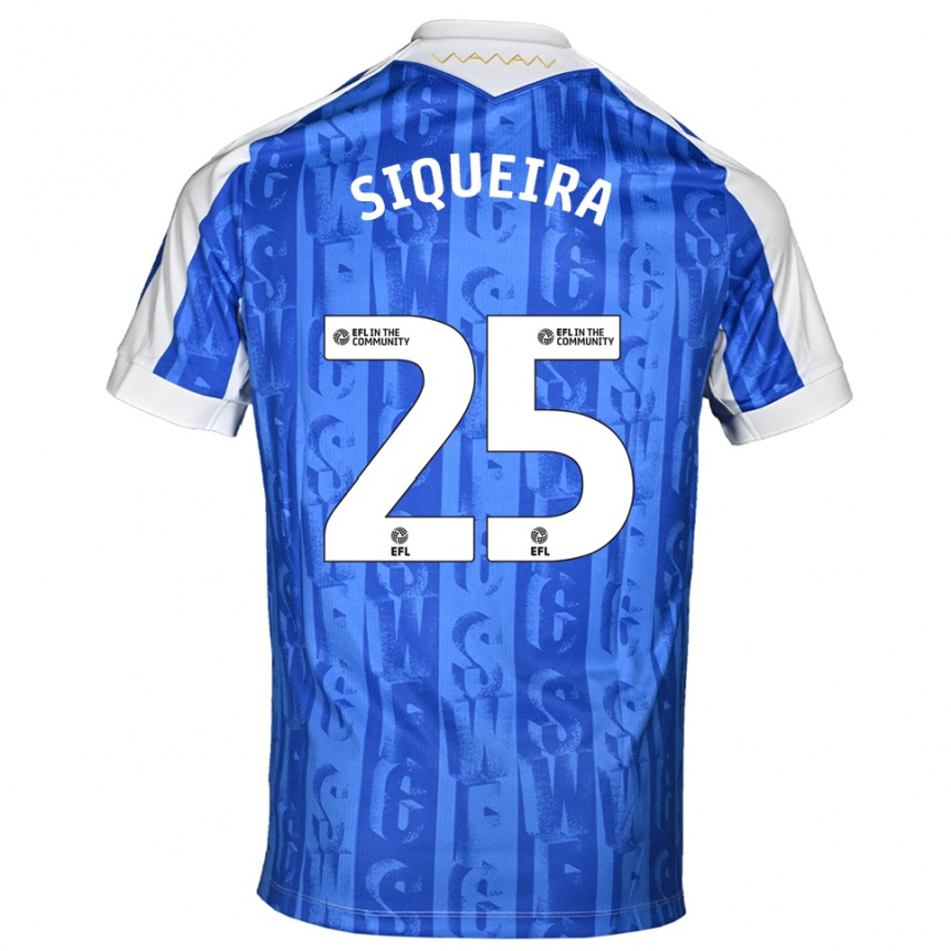 נשים כדורגל גילרמה סיקיירה #25 כחול לבן ג'רזי ביתית 2025/26