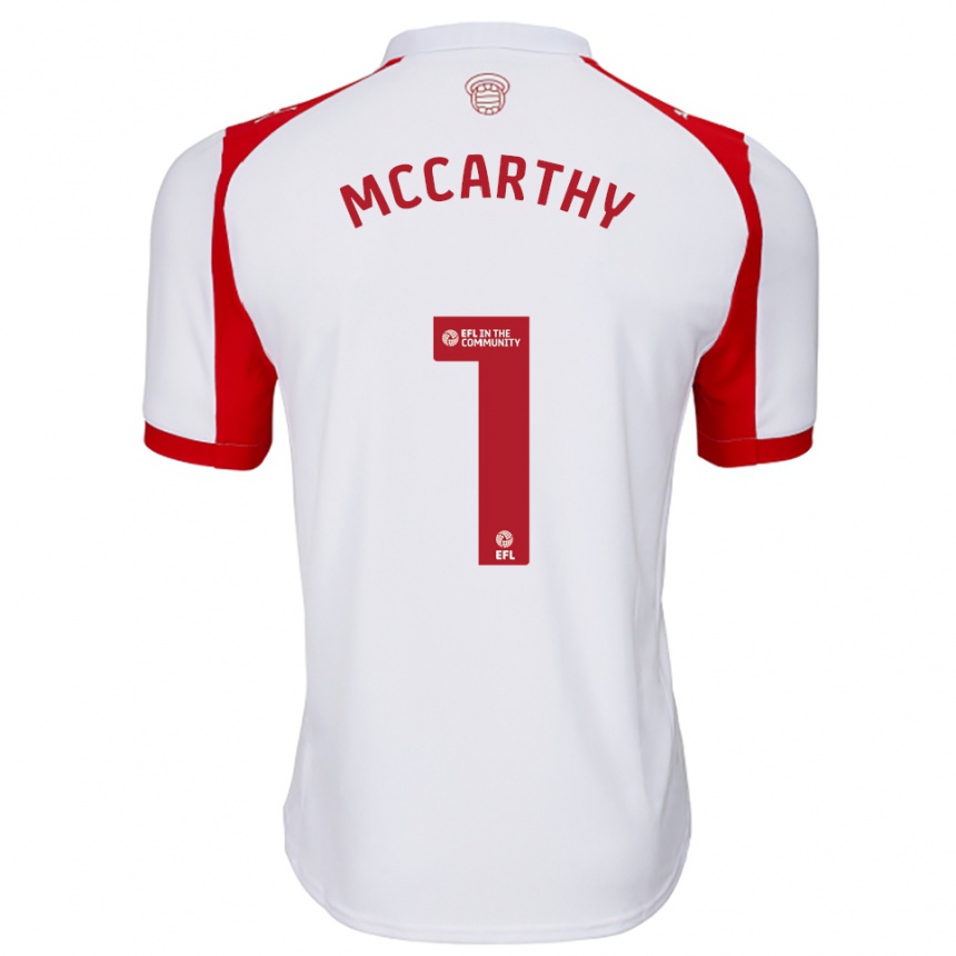 נשים כדורגל אלכס מקארת'י #1 לבן אדום ג'רזי ביתית 2025/26 נשים כדורגל אלכס מקארת'י #1 לבן אדום ג'רזי ביתית 2025/26