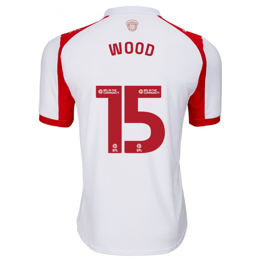 נשים כדורגל ניית׳ן ווד #15 לבן אדום ג'רזי ביתית 2025/26