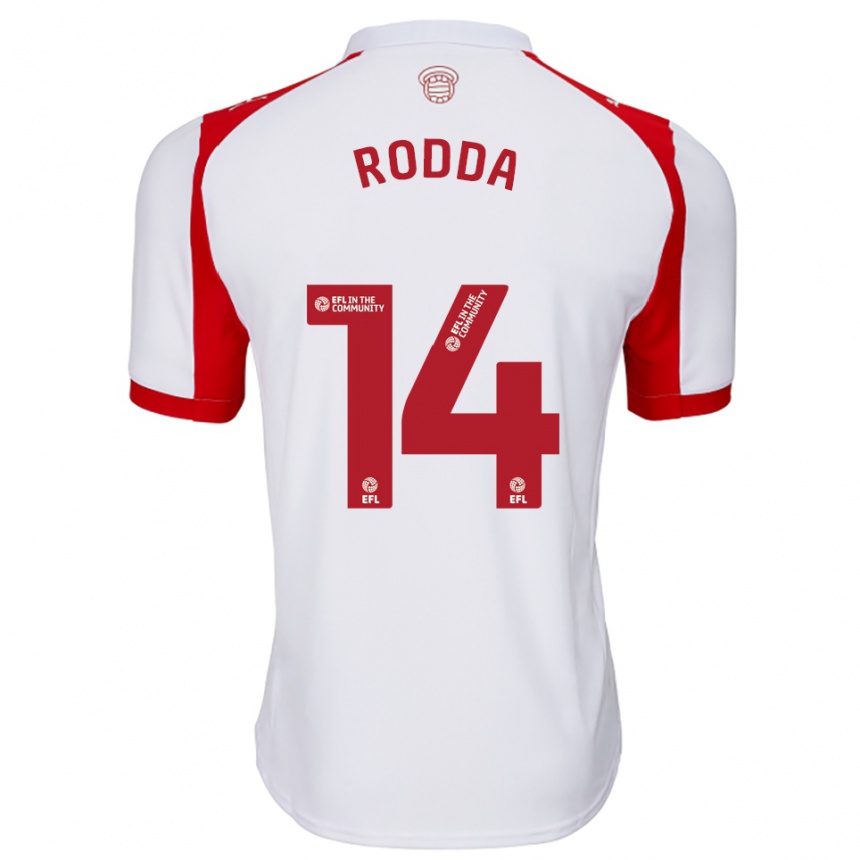 נשים כדורגל הארי רודה #14 לבן אדום ג'רזי ביתית 2025/26
