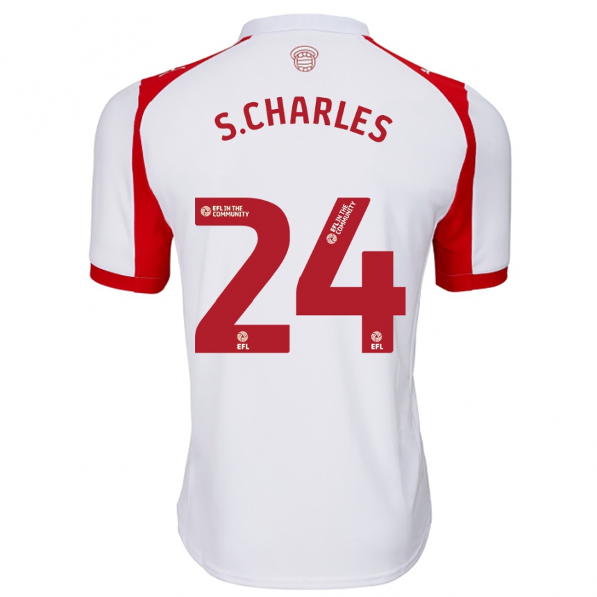 נשים כדורגל שיי צ'ארלס #24 לבן אדום ג'רזי ביתית 2025/26 נשים כדורגל שיי צ'ארלס #24 לבן אדום ג'רזי ביתית 2025/26