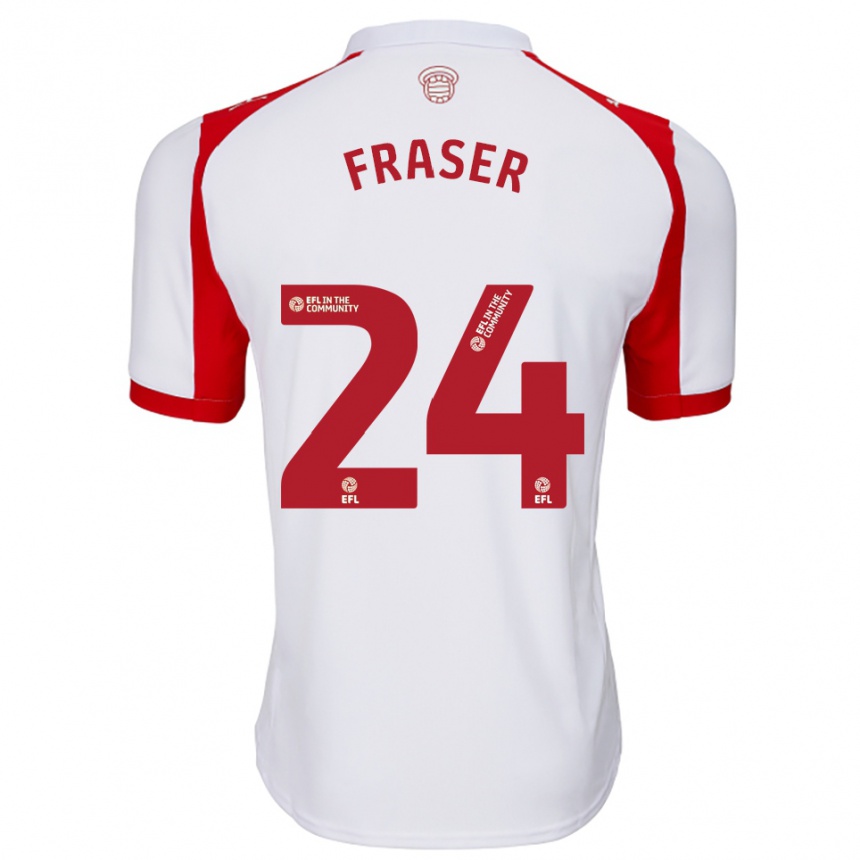 נשים כדורגל ראיין פרייזר #24 לבן אדום ג'רזי ביתית 2025/26