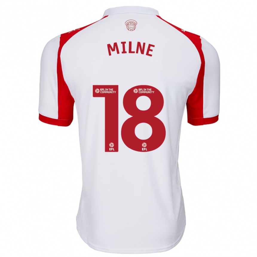 נשים כדורגל איזבל מילן #18 לבן אדום ג'רזי ביתית 2025/26