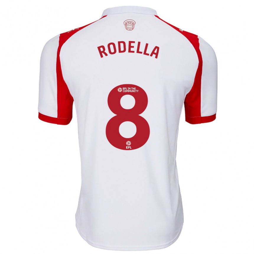 נשים כדורגל ליאו רודלה #8 לבן אדום ג'רזי ביתית 2025/26