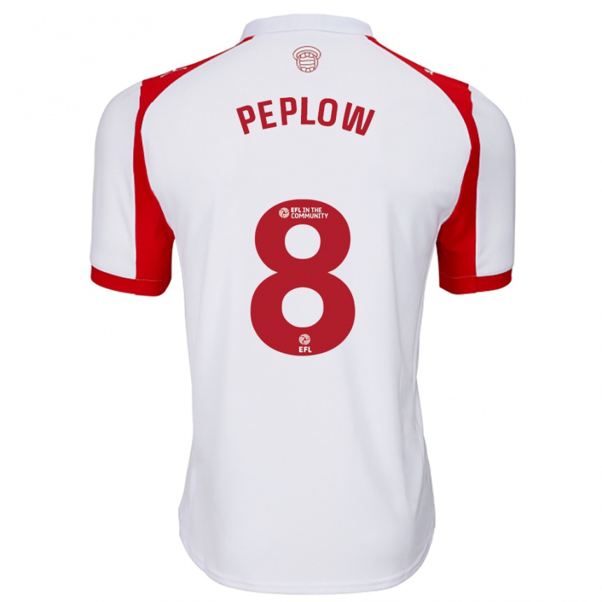 נשים כדורגל קלואי פלו #8 לבן אדום ג'רזי ביתית 2025/26