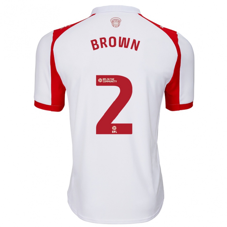 נשים כדורגל רייצ'ל בראון #2 לבן אדום ג'רזי ביתית 2025/26
