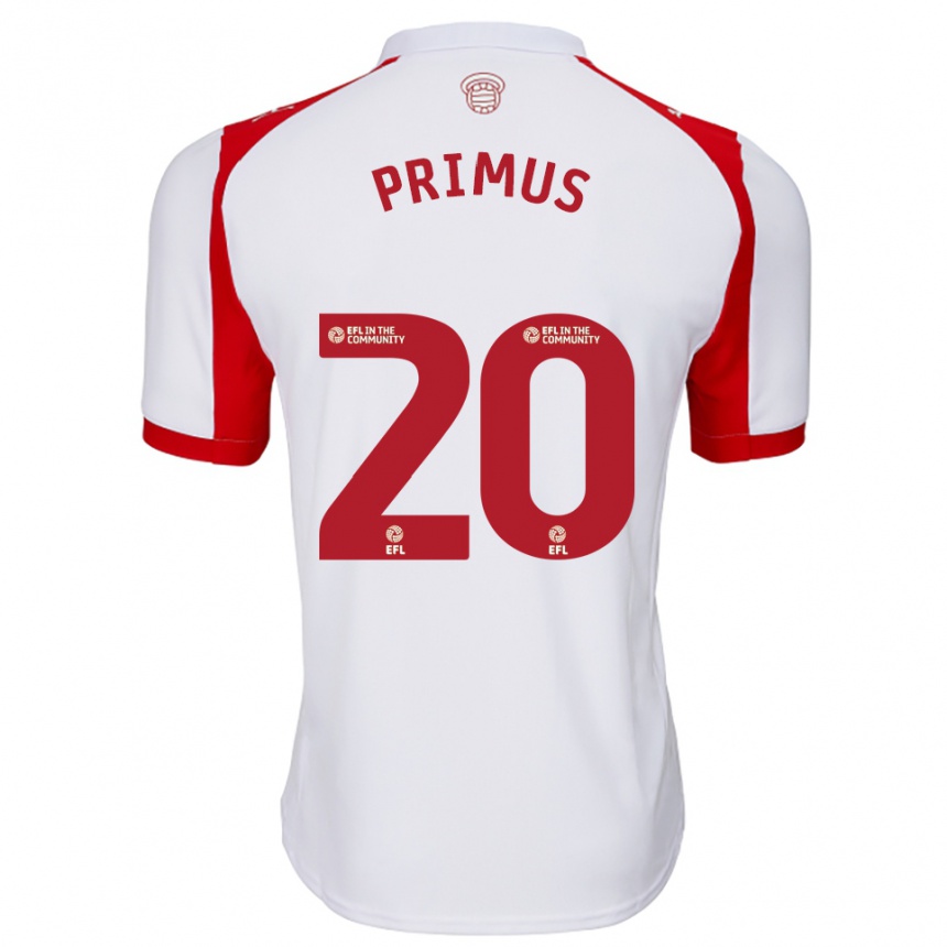 נשים כדורגל אטלנטה פרימוס #20 לבן אדום ג'רזי ביתית 2025/26
