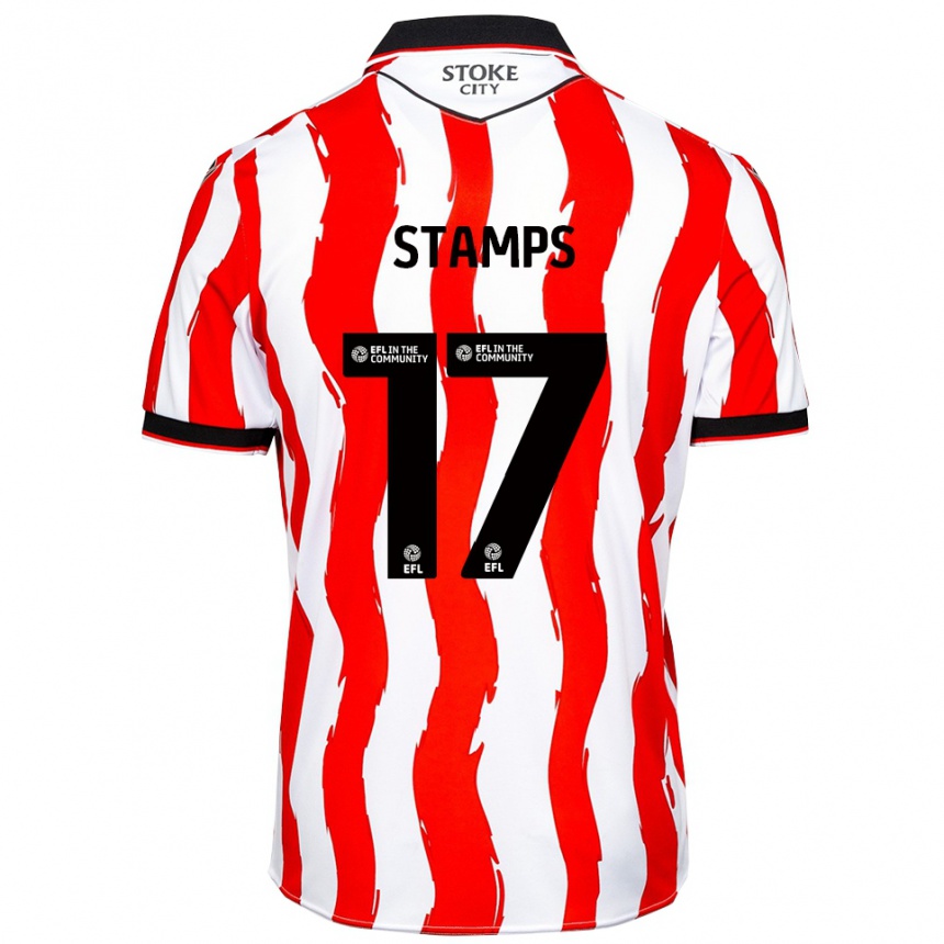 נשים כדורגל שאנון סטאמפס #17 לבן אדום ג'רזי ביתית 2025/26