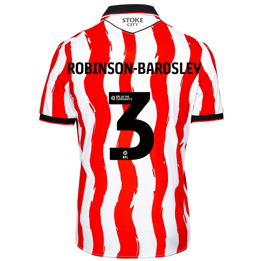 נשים כדורגל Rocco Robinson-Bardsley #3 לבן אדום ג'רזי ביתית 2025/26