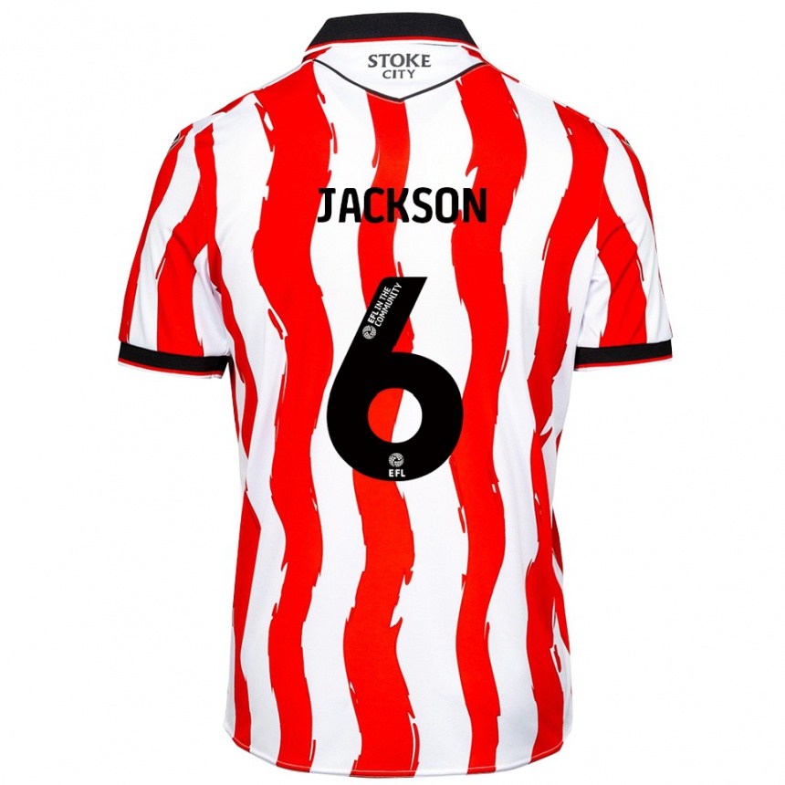נשים כדורגל ג'קסון קלי #6 לבן אדום ג'רזי ביתית 2025/26