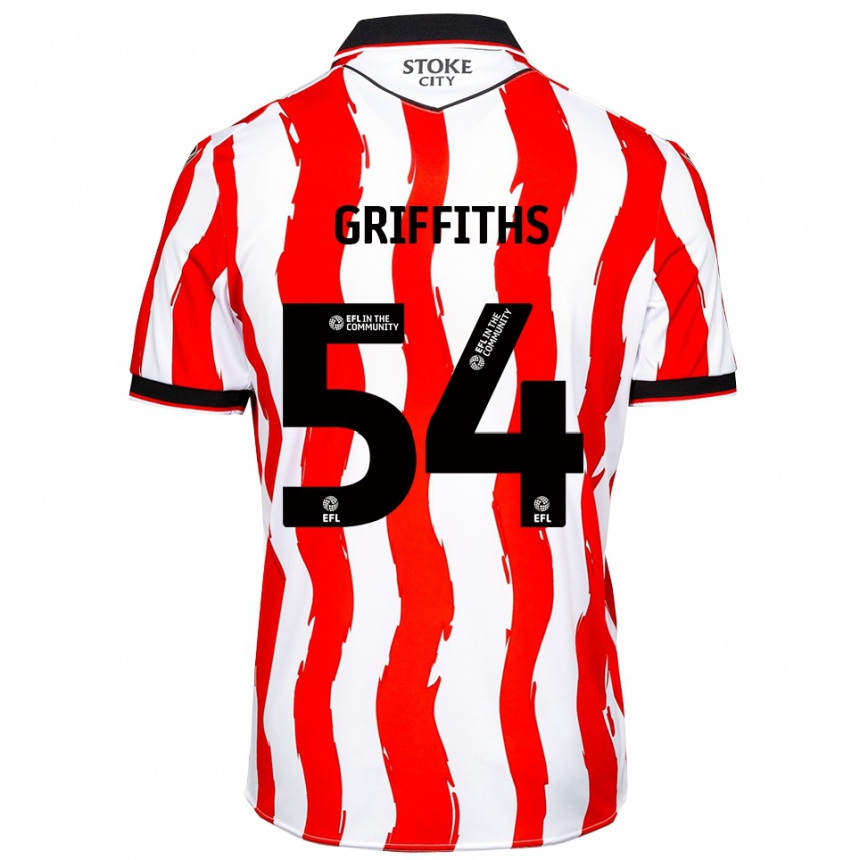 נשים כדורגל ג'ק גריפית'ס #54 לבן אדום ג'רזי ביתית 2025/26