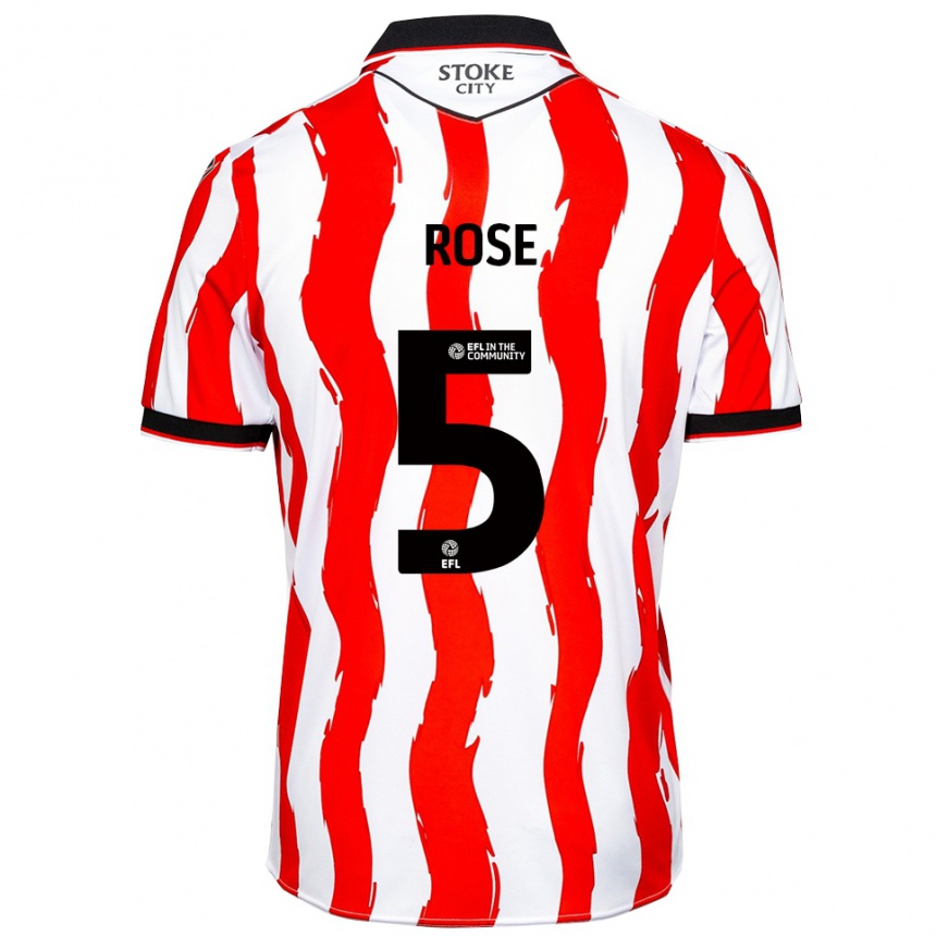 נשים כדורגל מיכאל רוז #5 לבן אדום ג'רזי ביתית 2025/26