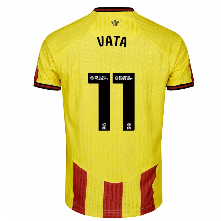 נשים כדורגל רוקו ואטה #11 צהוב אדום ג'רזי ביתית 2025/26