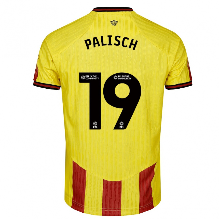 נשים כדורגל עלי מרפי #19 צהוב אדום ג'רזי ביתית 2025/26 נשים כדורגל עלי מרפי #19 צהוב אדום ג'רזי ביתית 2025/26