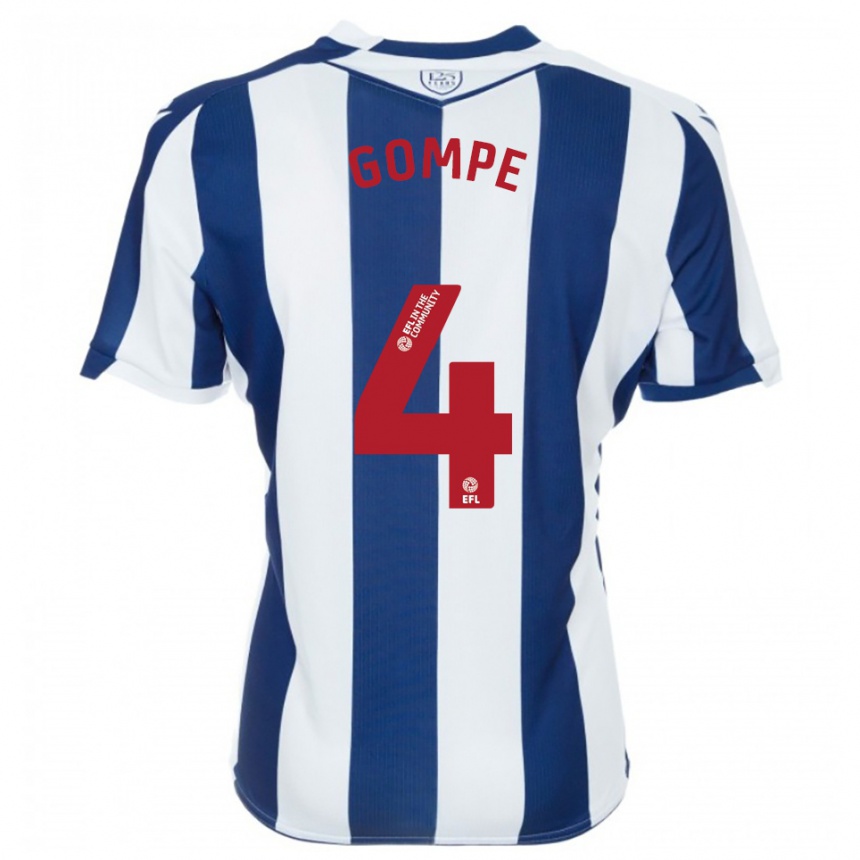 נשים כדורגל Shane Gompe #4 כחול נייבי לבן ג'רזי ביתית 2025/26