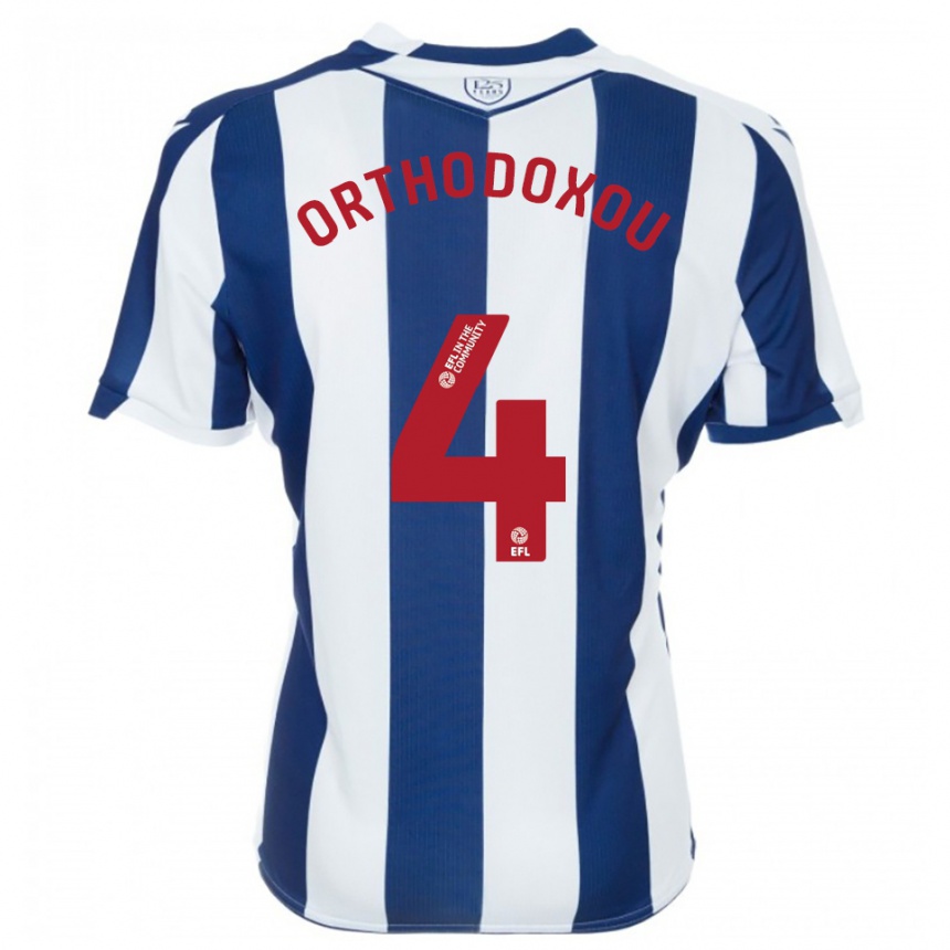 נשים כדורגל פרנצ'סקה אורטהודוקסו #4 כחול נייבי לבן ג'רזי ביתית 2025/26