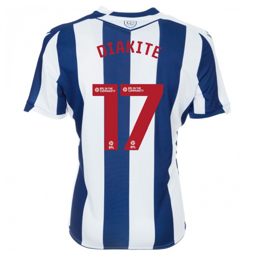 נשים כדורגל עוסמאן דיאקיטה #17 כחול נייבי לבן ג'רזי ביתית 2025/26