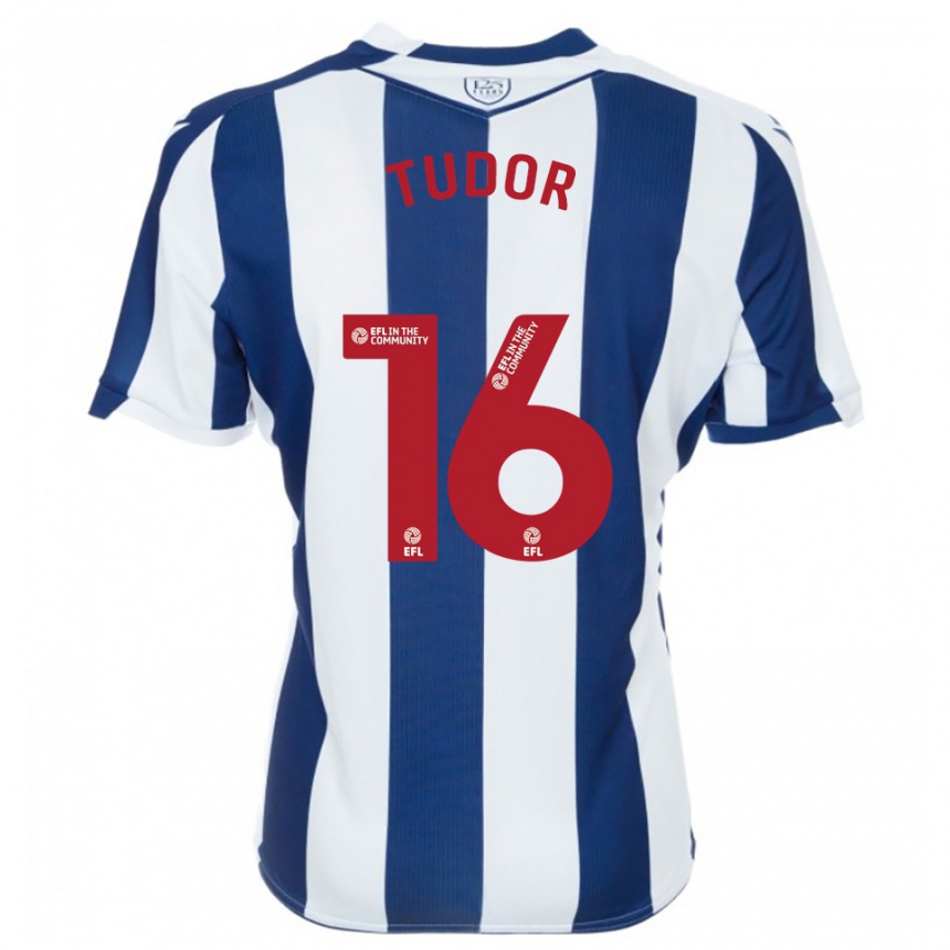נשים כדורגל סופי טיודור #16 כחול נייבי לבן ג'רזי ביתית 2025/26