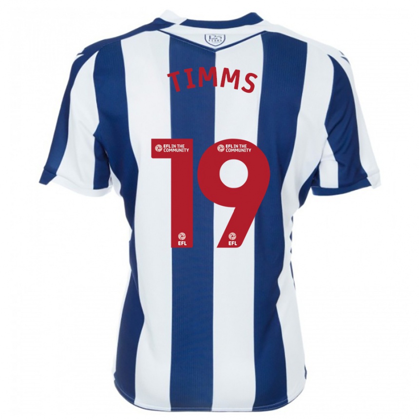 נשים כדורגל מריה טימס #19 כחול נייבי לבן ג'רזי ביתית 2025/26