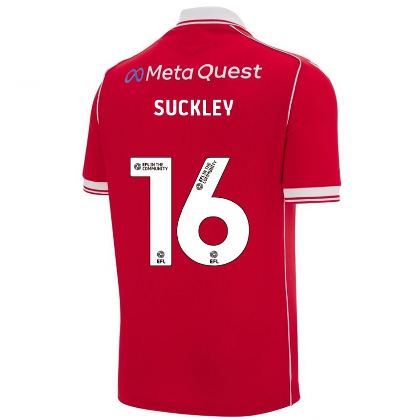 נשים כדורגל אווה סקלי #16 אדום לבן ג'רזי ביתית 2025/26