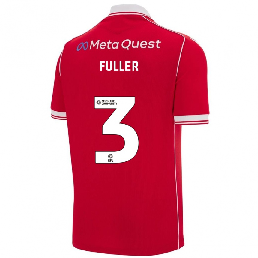 נשים כדורגל Olivia Fuller #3 אדום לבן ג'רזי ביתית 2025/26