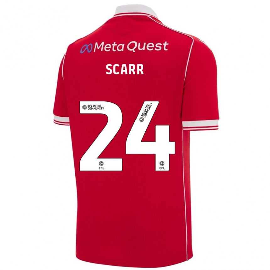 נשים כדורגל דן סקאר #24 אדום לבן ג'רזי ביתית 2025/26