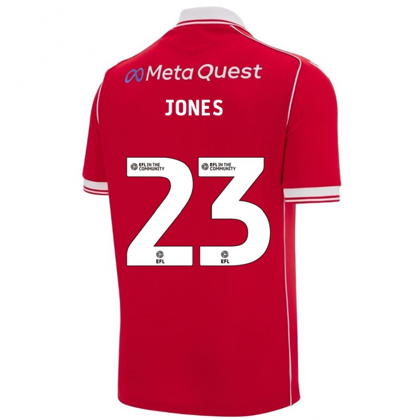 נשים כדורגל רובי ג'ונס #23 אדום לבן ג'רזי ביתית 2025/26 נשים כדורגל רובי ג'ונס #23 אדום לבן ג'רזי ביתית 2025/26