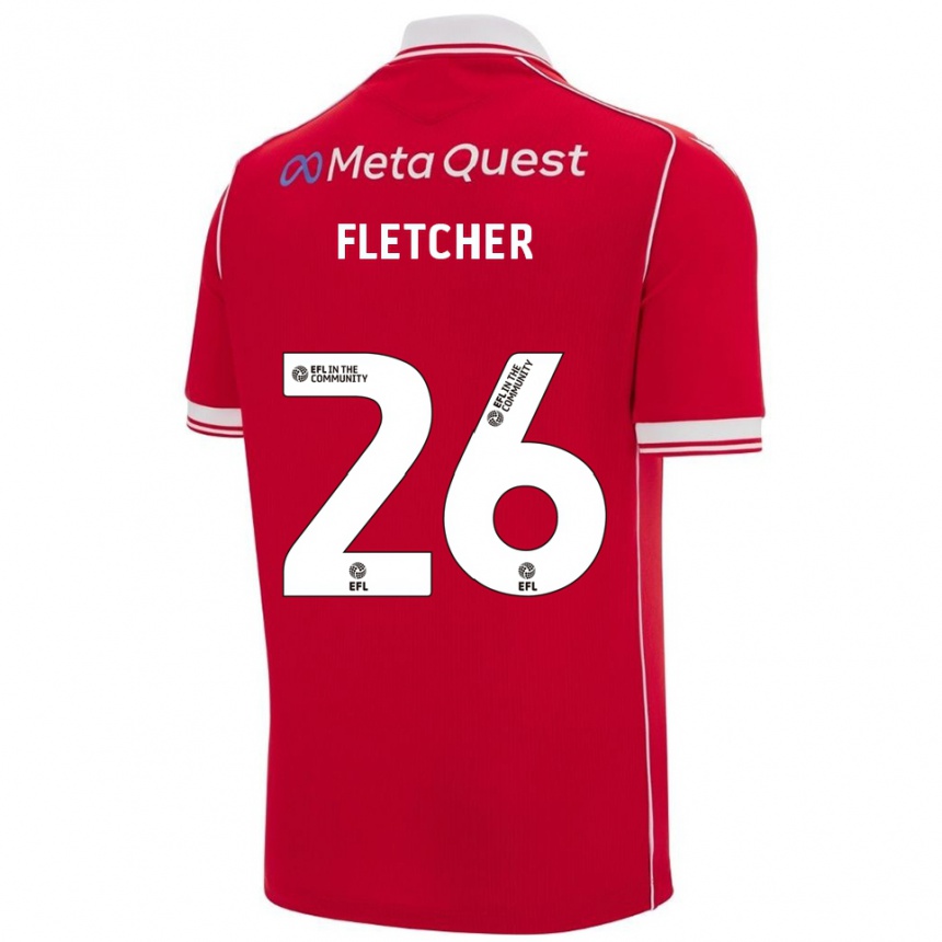 נשים כדורגל סטיבן פלטשר #26 אדום לבן ג'רזי ביתית 2025/26