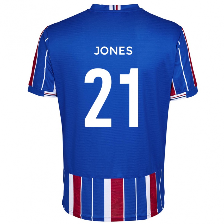 נשים כדורגל Jordan Jones #21 כחול אדום לבן ג'רזי ביתית 2025/26