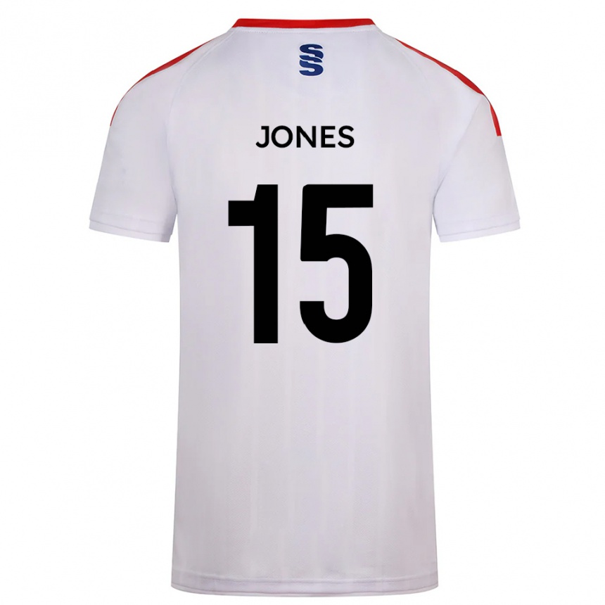 נשים כדורגל Kieran Jones #15 לבן כחול נייבי ג'רזי ביתית 2025/26