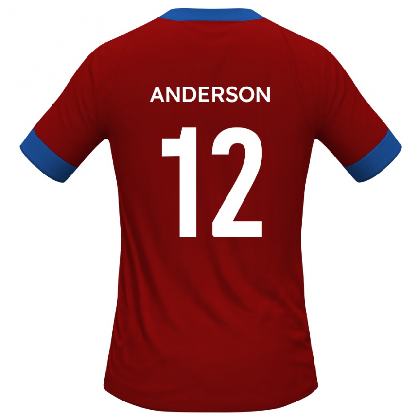 נשים כדורגל קין אנדרסון #12 כחול אדום ג'רזי ביתית 2025/26