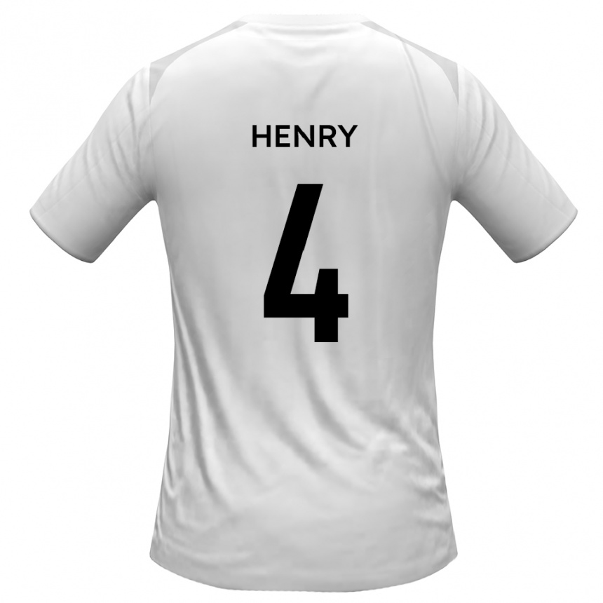 נשים כדורגל Aaron Henry #4 לבן אפור ג'רזי ביתית 2025/26