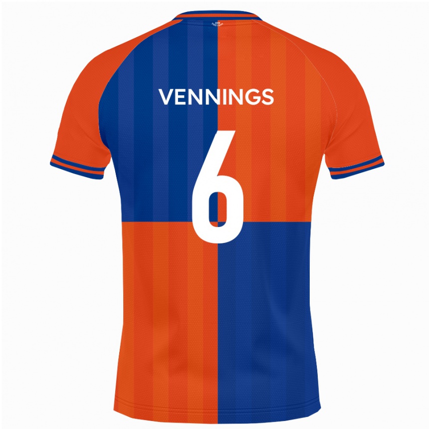 נשים כדורגל ג'יימס ונינגס #6 כתום כחול מלכותי ג'רזי ביתית 2025/26