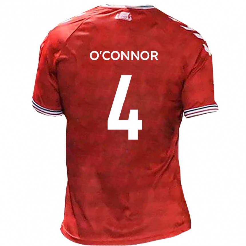 נשים כדורגל דארה או'קונור #4 אדום לבן ג'רזי ביתית 2025/26