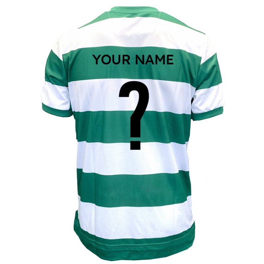 נשים כדורגל השם שלך #0 ירוק לבן ג'רזי ביתית 2025/26