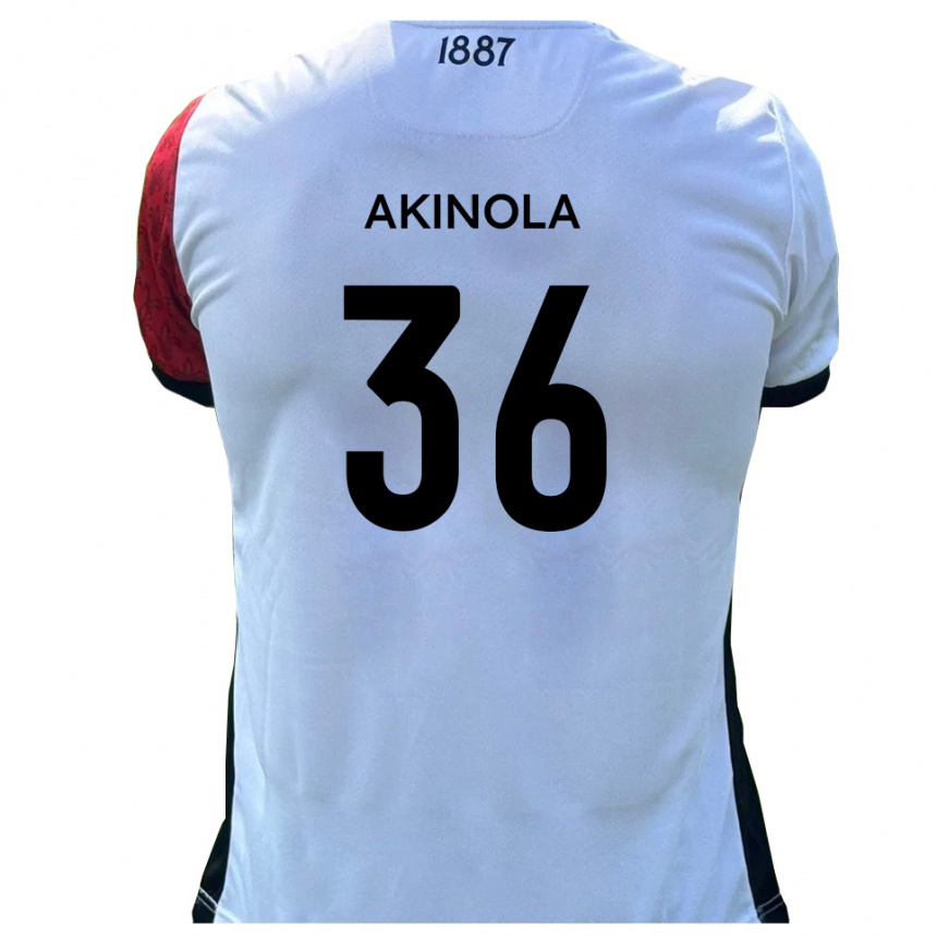 נשים כדורגל טים אקינולה #36 אדום לבן ג'רזי ביתית 2025/26