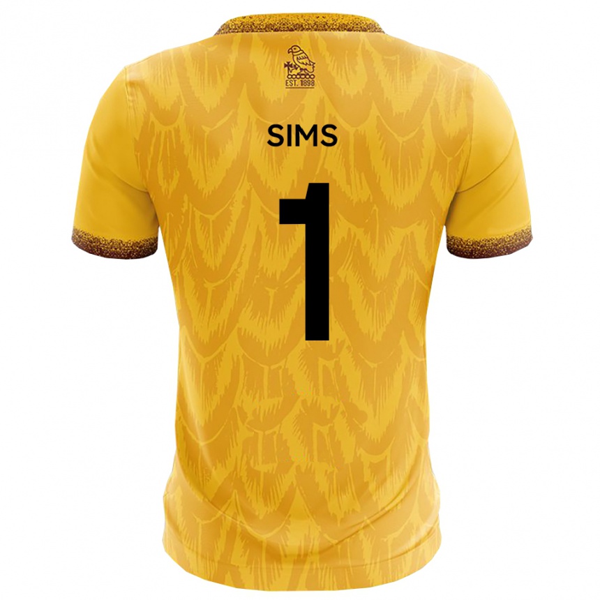 נשים כדורגל ג'ק סימס #1 צהוב חום ג'רזי ביתית 2025/26